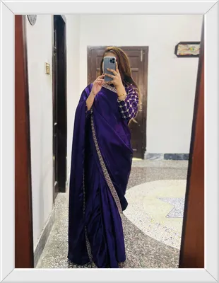 2 Pcs Women's Stitched Shamoz Silk Embroidered Maxi Suit thumbnail 5