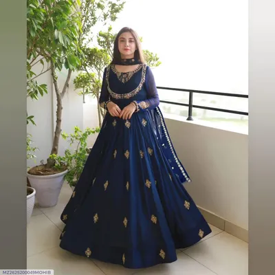 3 Pcs Women's Stitched Chiffon Embroidered Maxi Suit