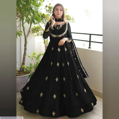 3 Pcs Women's Stitched Chiffon Embroidered Maxi Suit