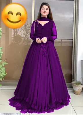 3 Pcs Women's Stitched Chiffon Plain Maxi Suit