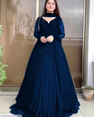 3 Pcs Women's Stitched Chiffon Plain Maxi Suit