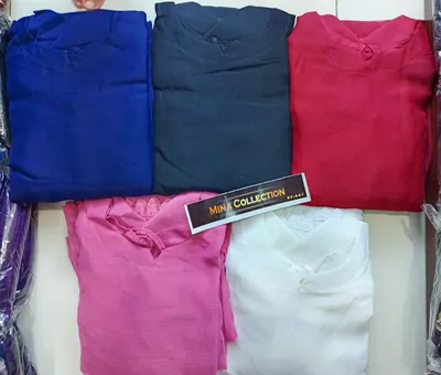 3 Pcs Women's Stitched Chiffon Plain Maxi Suit thumbnail 2