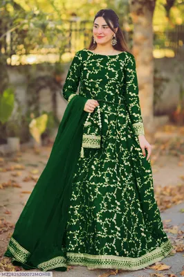 3 Pcs Women's Stitched Shamoz Silk Embroidered Maxi Suit