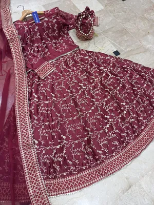 3 Pcs Women's Stitched Shamoz Silk Embroidered Maxi Suit thumbnail 3