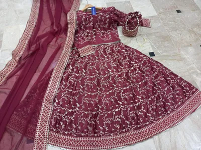 3 Pcs Women's Stitched Shamoz Silk Embroidered Maxi Suit thumbnail 4