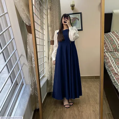 1 Pc Women's Stitched Georgette Plain Maxi Suit