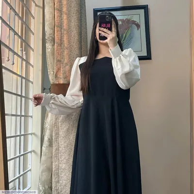 1 Pc Women's Stitched Georgette Plain Maxi Suit