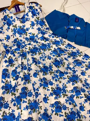 2 Pcs Women's Stitched Silk Printed Maxi Suit thumbnail 3