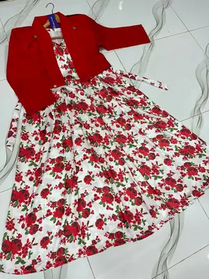 2 Pcs Women's Stitched Silk Printed Maxi Suit thumbnail 3