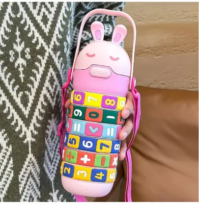 High Quality Kids Rabbit Puzzle Water Bottle 520ml – Educational Rotating Number Straw Sipper | Leakproof School Bottle for Boys & Girls thumbnail 5