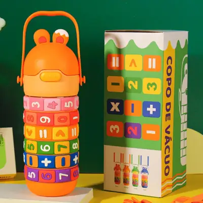 High Quality Kids Rabbit Puzzle Water Bottle 520ml – Educational Rotating Number Straw Sipper | Leakproof School Bottle for Boys & Girls thumbnail 7