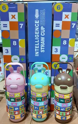 High Quality Kids Rabbit Puzzle Water Bottle 520ml – Educational Rotating Number Straw Sipper | Leakproof School Bottle for Boys & Girls thumbnail 8