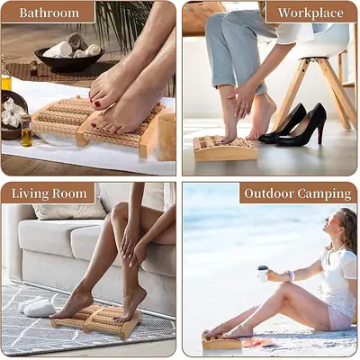 High Quality Natural Wooden Foot Massage Roller – Manual Reflexology Foot Massager thumbnail 10