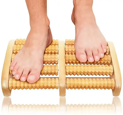 High Quality Natural Wooden Foot Massage Roller – Manual Reflexology Foot Massager thumbnail 2