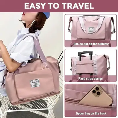 2 in 1 Folding Travel Bag – Large Capacity Waterproof Duffel Bag with Dry & Wet Separation thumbnail 5
