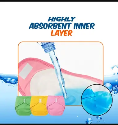 High Quality Reusable Baby Cloth Diaper | Washable Cotton Nappy | Adjustable Leak-Resistant Diaper for Newborn Baby Boys & Girls | S M L XL thumbnail 2