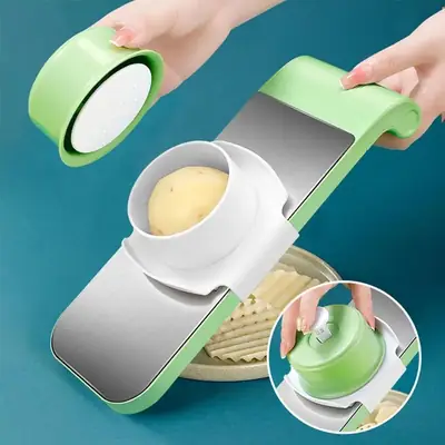 5 in 1 Vegetable Cutter & Slicer – Multifunctional Onion, Potato, Carrot & Garlic Cutter with Collection Bowl thumbnail 7