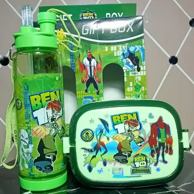 2 in 1 Kids Water Bottle & Lunch Box Gift Set – School Tiffin Box with Spoon & Leakproof Bottle thumbnail 2
