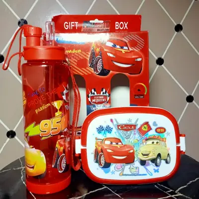 2 in 1 Kids Water Bottle & Lunch Box Gift Set – School Tiffin Box with Spoon & Leakproof Bottle thumbnail 3