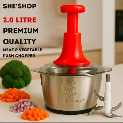 High Quality Stainless Steel Multifunctional 2L Hand Push Choppe