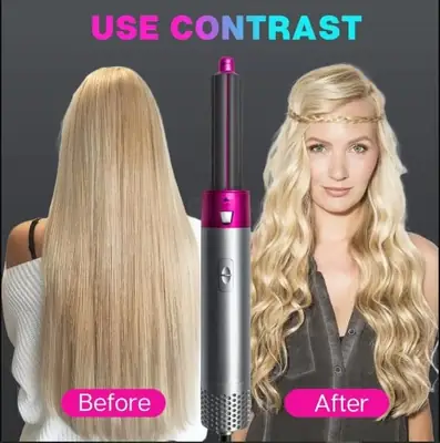 High Quality 5 in 1 Hot Air Hair Styler & Dryer Brush | Hair Straightener, Curler, Volumizer & One Step Blow Dryer | Multi-Function Hair Styling Tool thumbnail 5
