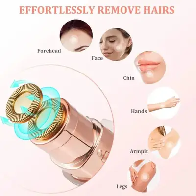 High Quality 2 in 1 Rechargeable Eyebrow Trimmer & Facial Hair Remover for Women | Painless Electric Ladies Shaver with LED Light | Portable Precision Face Razor for Eyebrows, Upper Lip, Chin, Nose & Bikini thumbnail 7
