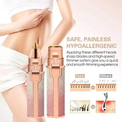 High Quality 2 in 1 Rechargeable Eyebrow Trimmer & Facial Hair Remover for Women | Painless Electric Ladies Shaver with LED Light | Portable Precision Face Razor for Eyebrows, Upper Lip, Chin, Nose & Bikini thumbnail 8