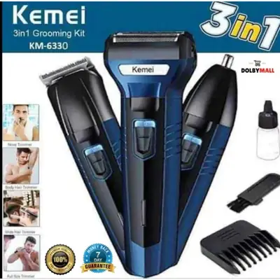  3 in 1 Rechargeable Shaver & Hair Clipper for Men | Cordless Beard Trimmer, Hair Clipper & Nose Hair Trimmer | Multi-Functional Grooming Kit