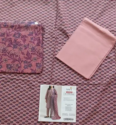 3 Pcs Women's Unstitched Printed Suit thumbnail 2