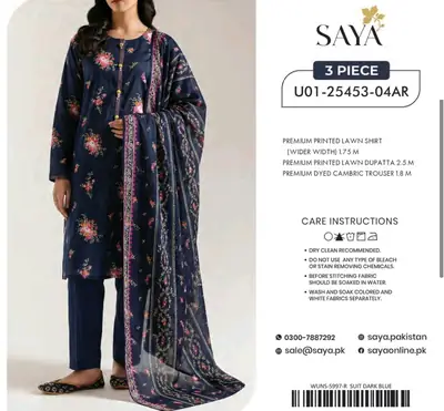 3 Pcs Women's Unstitched Digital Print Suit