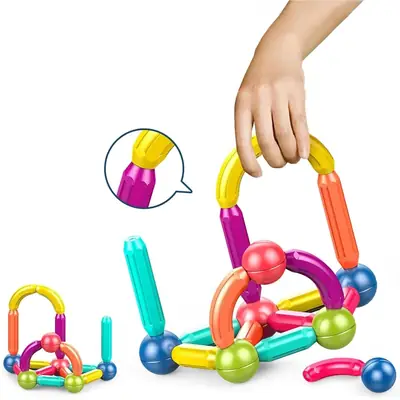 Magnetic Building Set for Kids 3+ Multicolor Plastic thumbnail 6