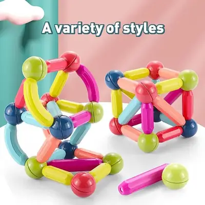 Magnetic Building Set for Kids 3+ Multicolor Plastic thumbnail 7