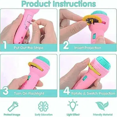 HD Projection Flashlight for Kids 90° Rotating Animal Patterns thumbnail 3