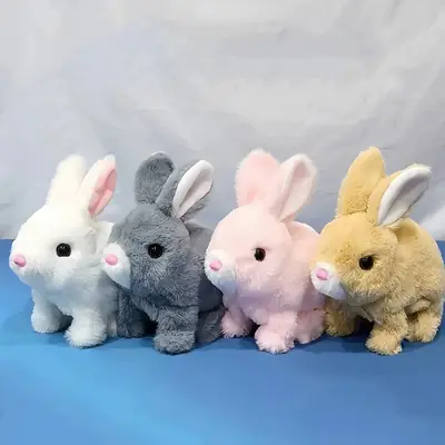 Plush Walking Rabbit Toy for Kids 1-10 Years | Battery Operated Bunny with Music, Walking & Ear Moving | Soft Stuffed Animal Gift thumbnail 4