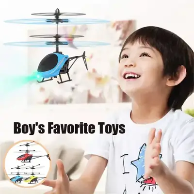 Hand Sensor Flying Helicopter Toy for Kids 1-12 Years | USB Rechargeable Infrared Hover Helicopter with LED Lights | Interactive Indoor Toy Gift