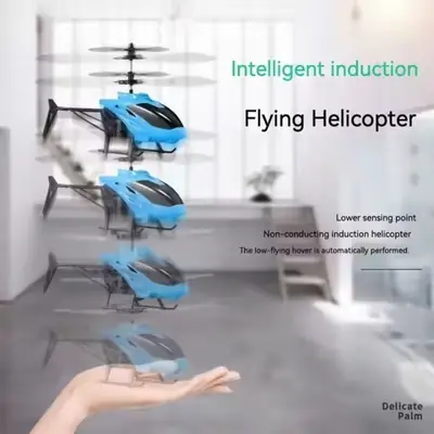 Hand Sensor Flying Helicopter Toy for Kids 1-12 Years | USB Rechargeable Infrared Hover Helicopter with LED Lights | Interactive Indoor Toy Gift thumbnail 5