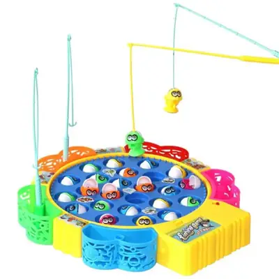 Rotating Fishing Game Toy 15 Fish Set with Music for Kids | Interactive Educational Toy thumbnail 2