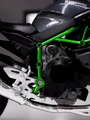 Diecast Sports Bike Model 7 Inch | Alloy Metal & Plastic Motorcycle Toy with Light, Music & Suspension | Scale Racing Motorbike Replica for Kids | Kawasaki H2R, Ducati & Panigale Style thumbnail 4