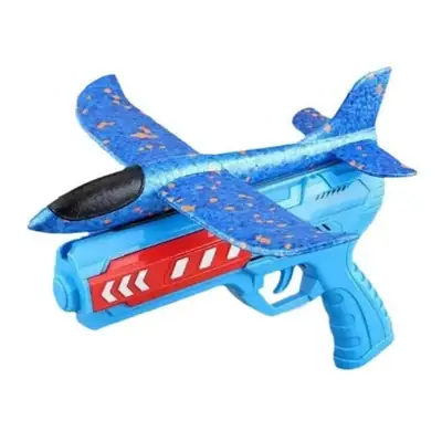 2-in-1 EVA Foam Glider Airplane Toy | Hand Throw Flying Plane with Launcher | Soft Outdoor Aircraft Toy for Kids | No Light | Without Box