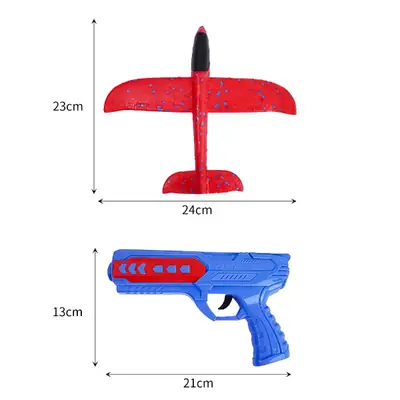 2-in-1 EVA Foam Glider Airplane Toy | Hand Throw Flying Plane with Launcher | Soft Outdoor Aircraft Toy for Kids | No Light | Without Box thumbnail 3