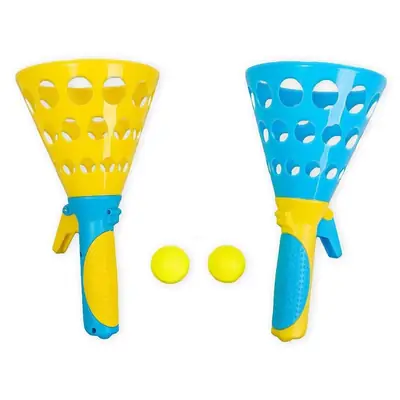 Pop & Catch Ball Game Set | Outdoor Sports Toy for Kids | 2 Catch Baskets with 3 Balls | Family Garden, Beach & Camping Game