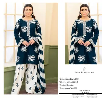 3 Pcs Women's Unstitched Embroidered Suit