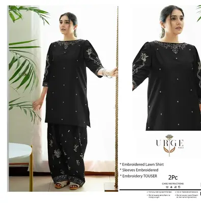 2 Pcs Women's Unstitched Embroidered Suit