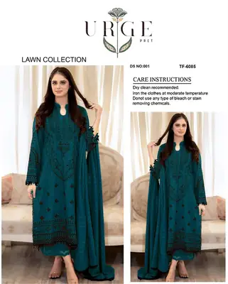 3 Pcs Women's Unstitched Embroidered Suit