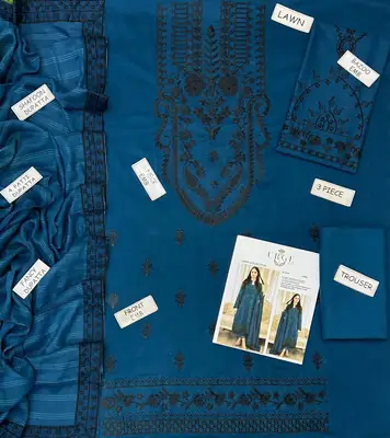 3 Pcs Women's Unstitched Embroidered Suit thumbnail 2