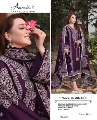 3 Pcs Women's Unstitched Embroidered Suit