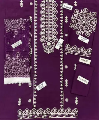 3 Pcs Women's Unstitched Embroidered Suit thumbnail 2