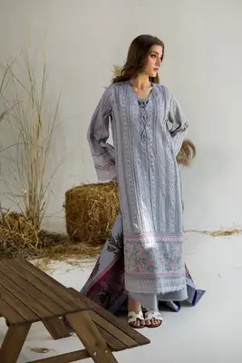3 Pcs Women's Unstitched Embroidered Suit