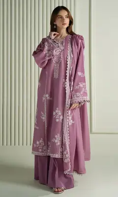 3 Pcs Women's Unstitched Embroidered Suit