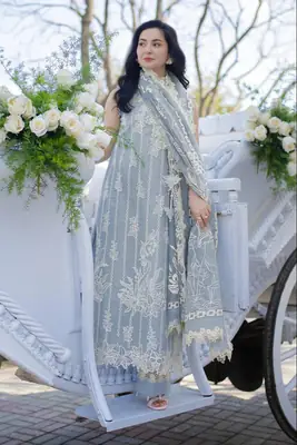 3 Pcs Women's Unstitched Embroidered Suit